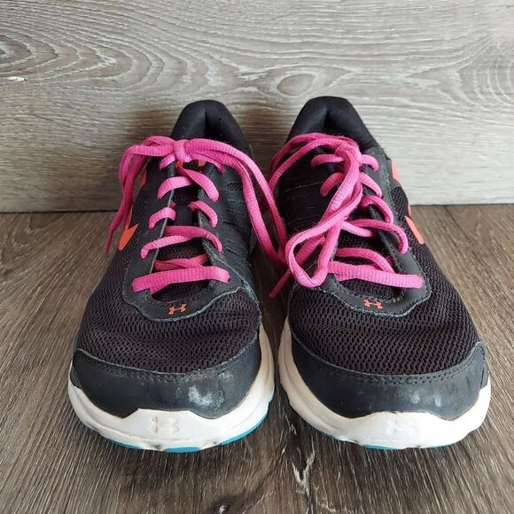 Under Armour Shoes Youth 4 Micro G Speed Swift Pink Black Mesh - Picture 2 of 11